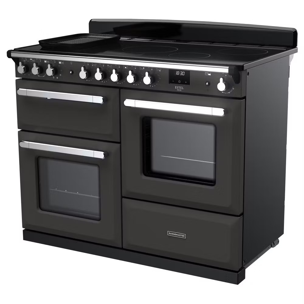 Rangemaster ESDLO110EIPSLT-CM1 Estel Deluxe OC 110cm Induction Range Cooker –Slate with Chrome1