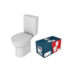 Ideal Suites SJBR108878 //2Go Close Coupled Rimless WC & Soft Close Seat - White