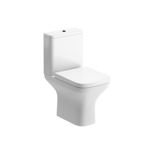 Ideal Suites SJBR117074 Cedro Rimless Short Projection Close Coupled Open Back WC & Wrapover Soft Close Seat - White