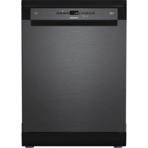 Hotpoint H8FHP51BSUK Freestanding Dishwasher - Black Steel