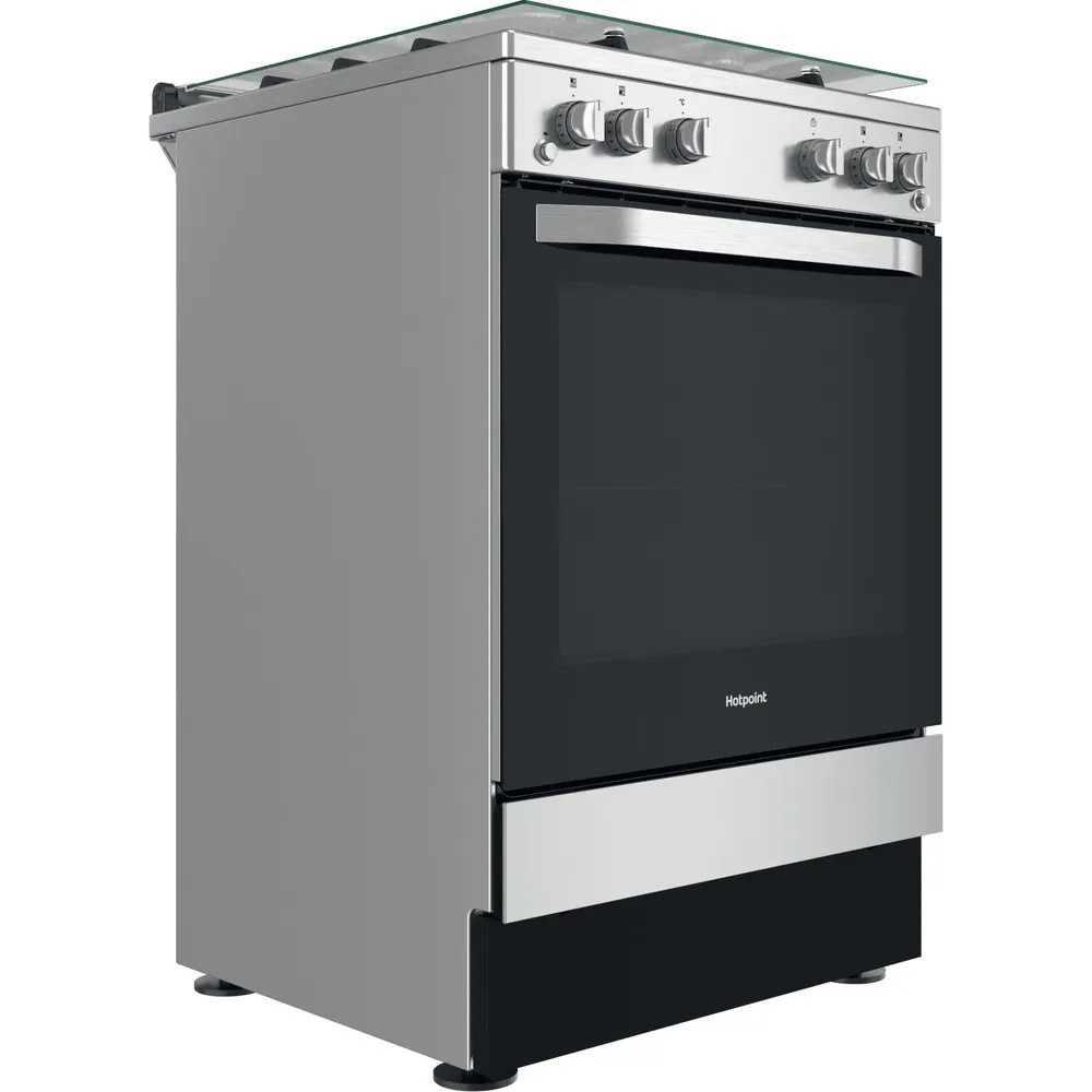 Hotpoint HS67G2PMX 60cm Freestanding Gas Cooker - Silver - Image 2