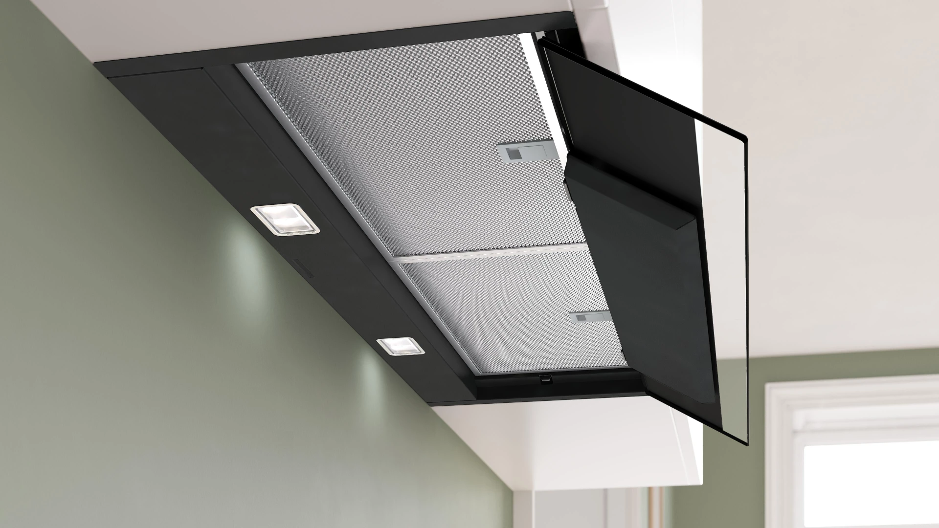 Bosch Series 6 DBB97DP60B 90cm Integrated Hood - Black - Image 2